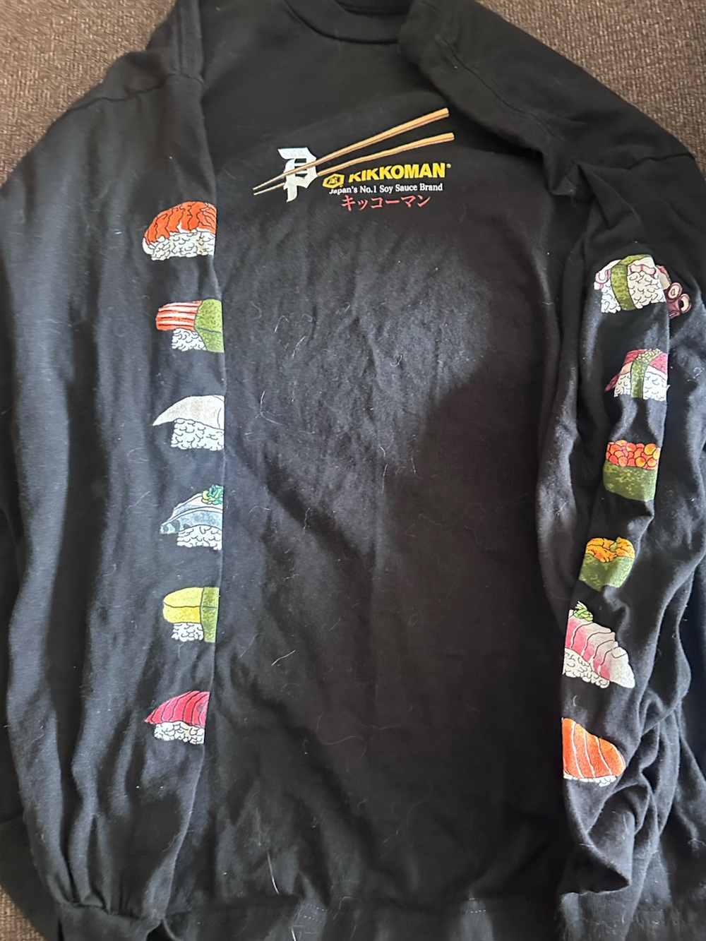 Primitive Black Long-Sleeve Sushi Graphic Tee